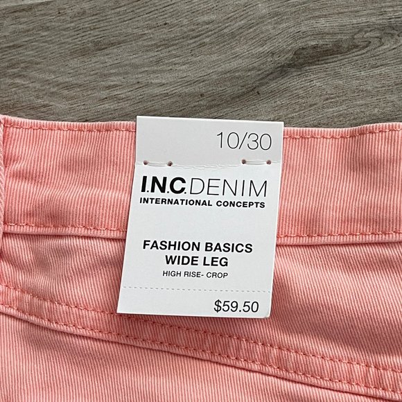INC pink crop jeans with frayed hem - Picture 8 of 8